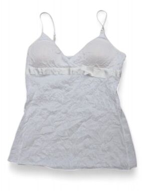 Bongo size medium y2k White Satin Bow Camisole Top